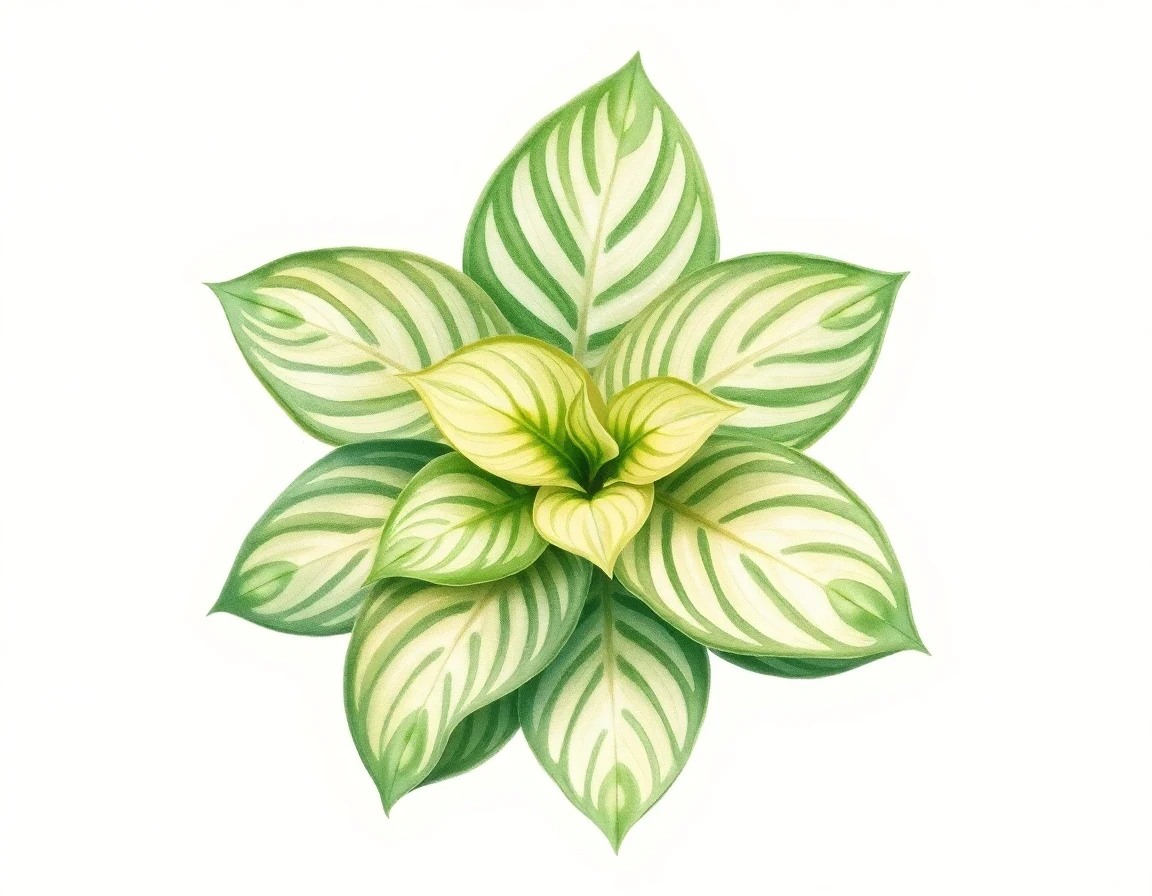 Watercolor illustration of Hosta 'Late Jewel'
