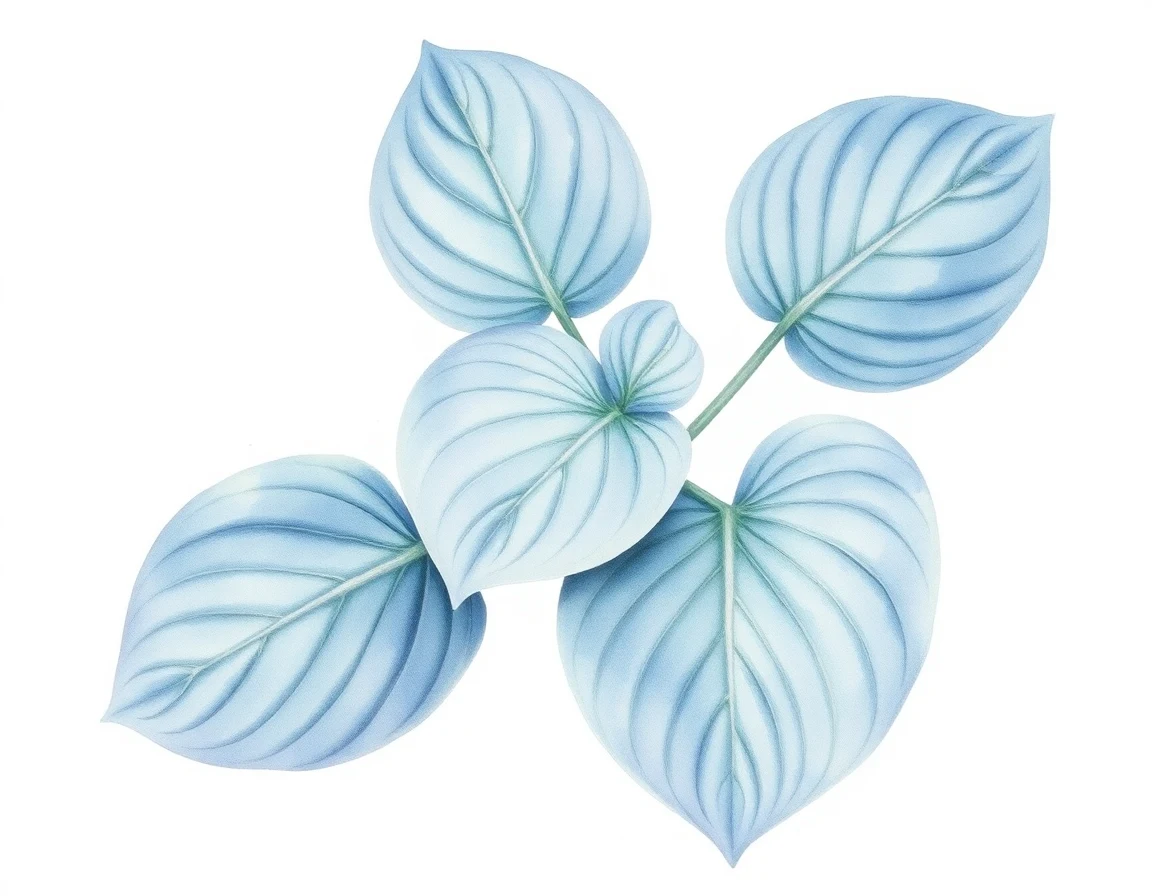 Watercolor illustration of Hosta 'Lauren's Delight'