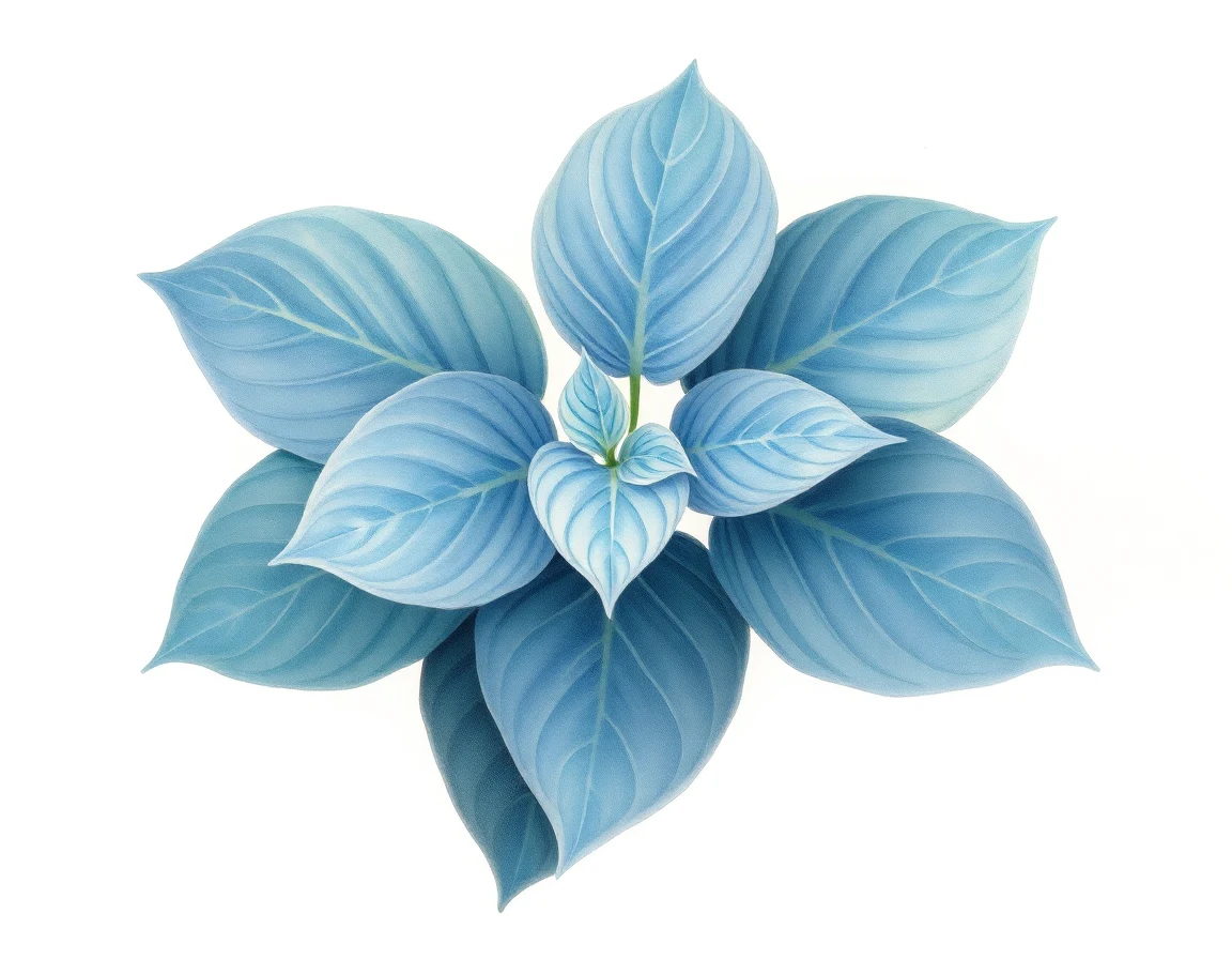 Watercolor illustration of Hosta 'Lava Flow'