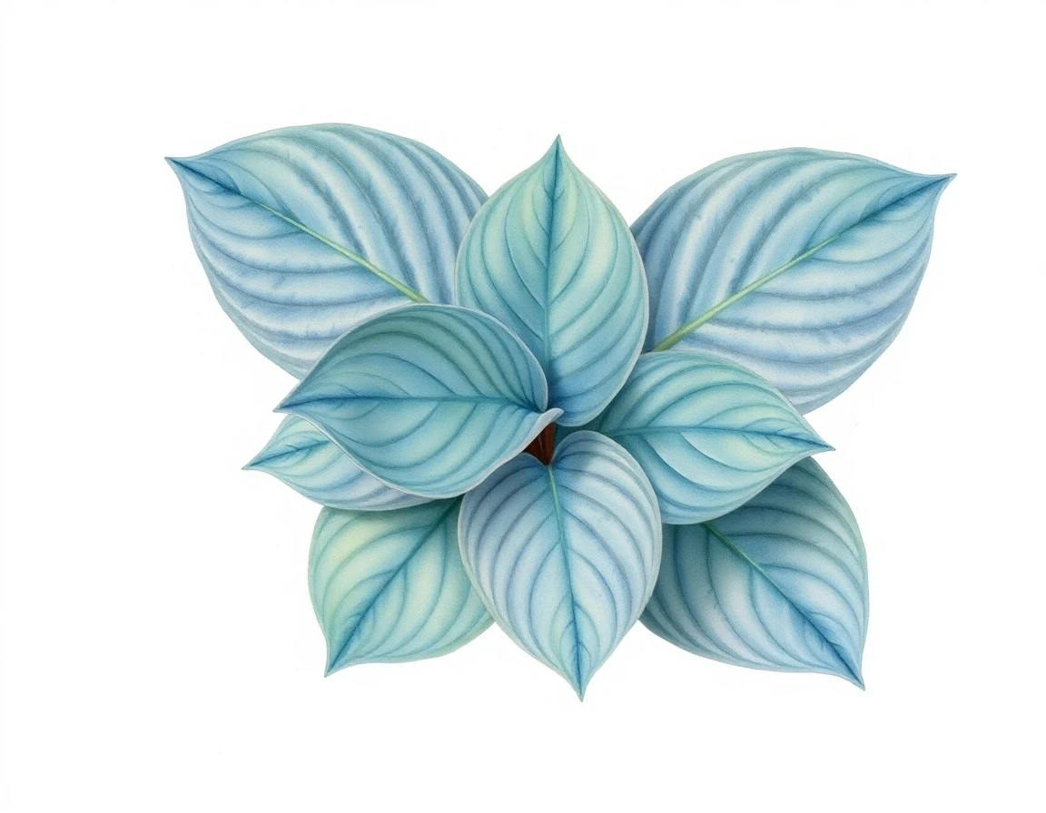 Watercolor illustration of Hosta 'Lavender Doll'