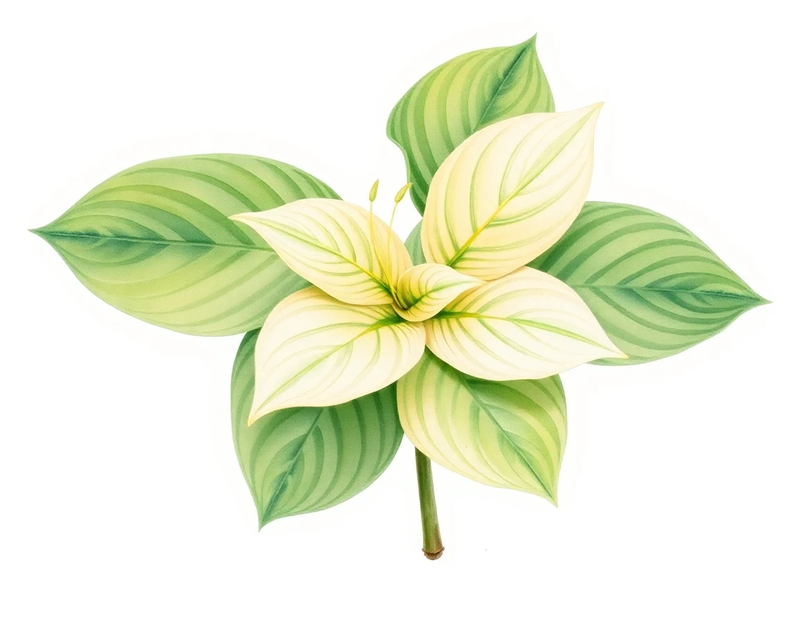 Watercolor illustration of Hosta 'Lavender Lace'