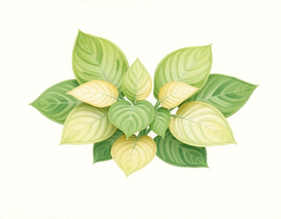 Watercolor illustration of Hosta 'Leapin' Lizard'