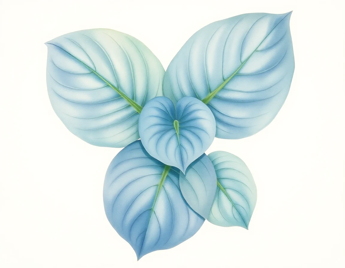 Watercolor illustration of Hosta 'Leather Coat'
