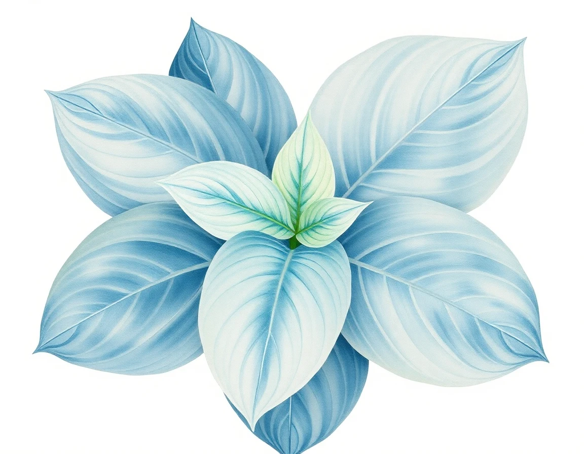 Watercolor illustration of Hosta 'Leatherneck'