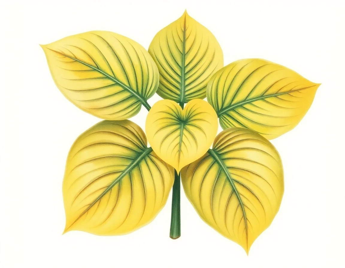 Watercolor illustration of Hosta 'Ledi Lantis'