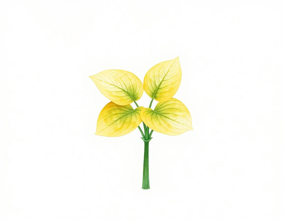 Watercolor illustration of Hosta 'Lemon Delight'