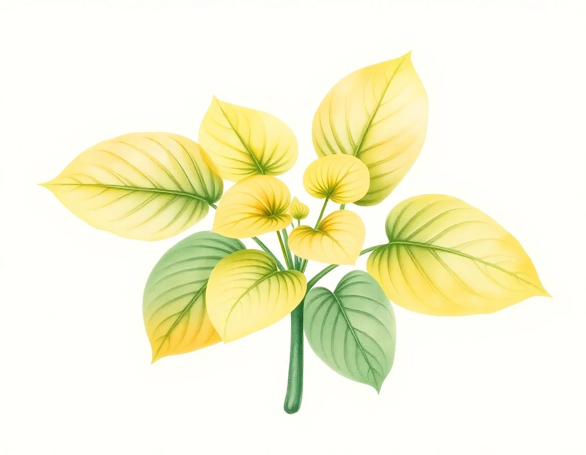 Watercolor illustration of Hosta 'Lemon Slice'