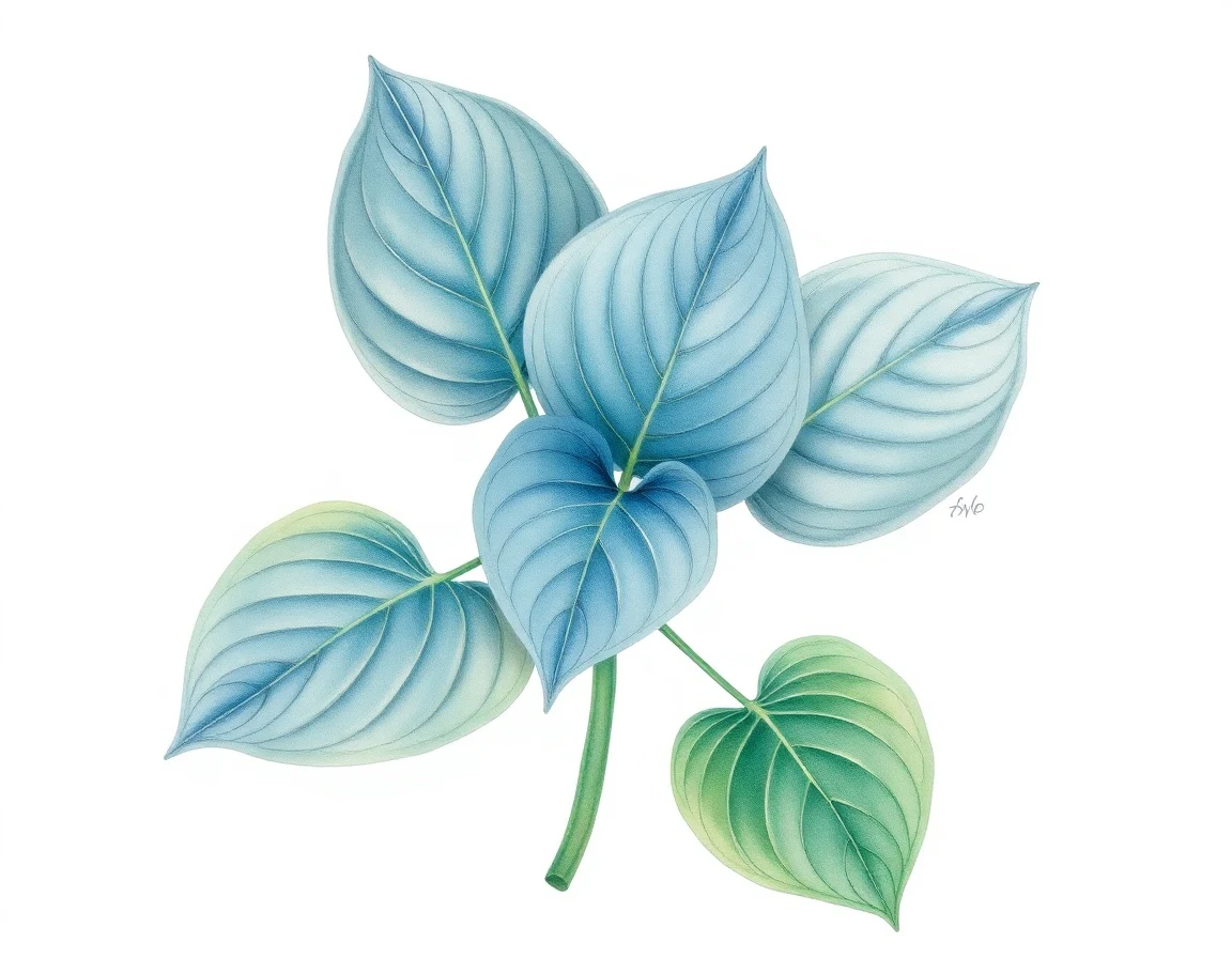 Watercolor illustration of Hosta 'Lemon Twist'