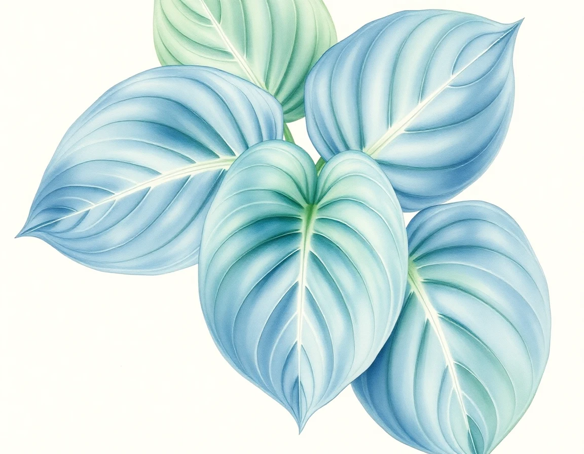 Watercolor illustration of Hosta 'Leona'