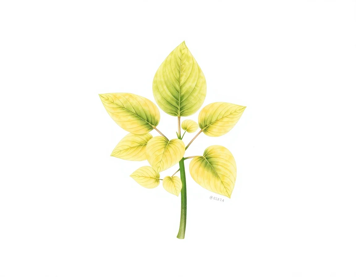 Watercolor illustration of Hosta 'Leopard Frog'