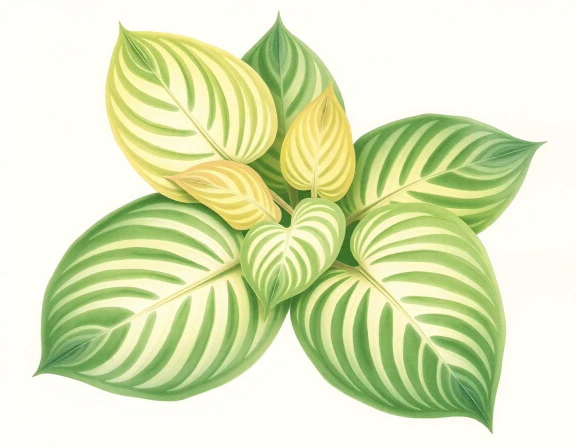 Watercolor illustration of Hosta 'Let Me Entertain You'