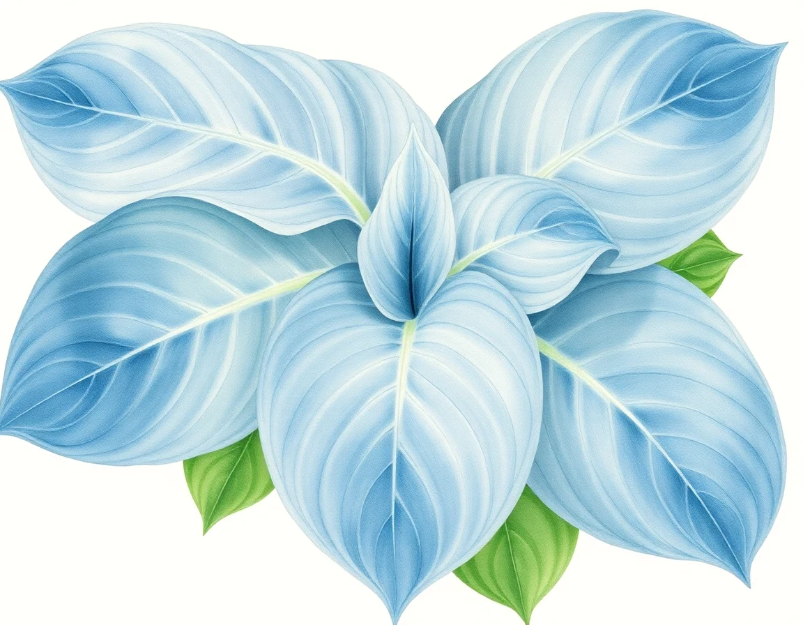 Watercolor illustration of Hosta 'Libra'