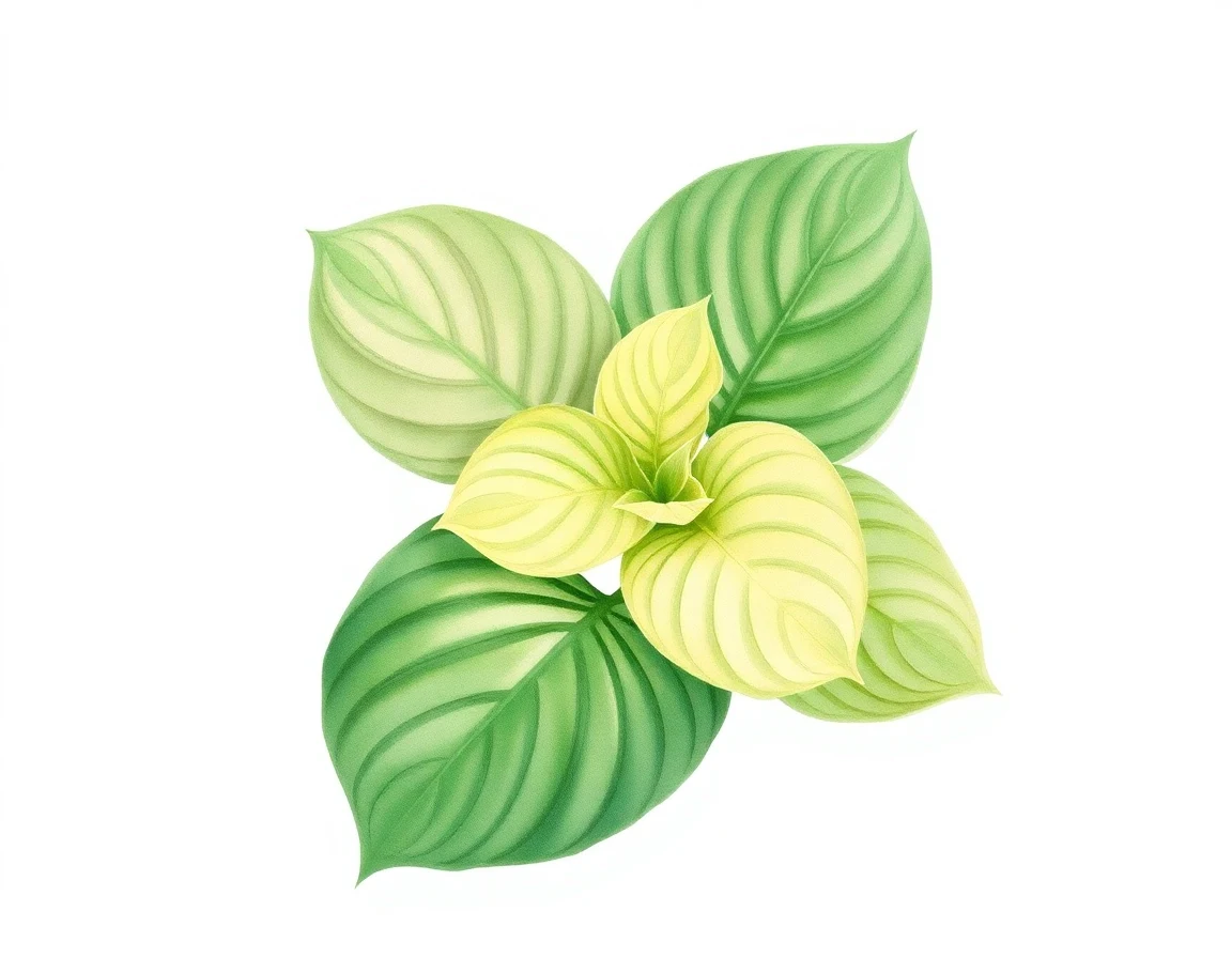 Watercolor illustration of Hosta 'Light in the Forest'