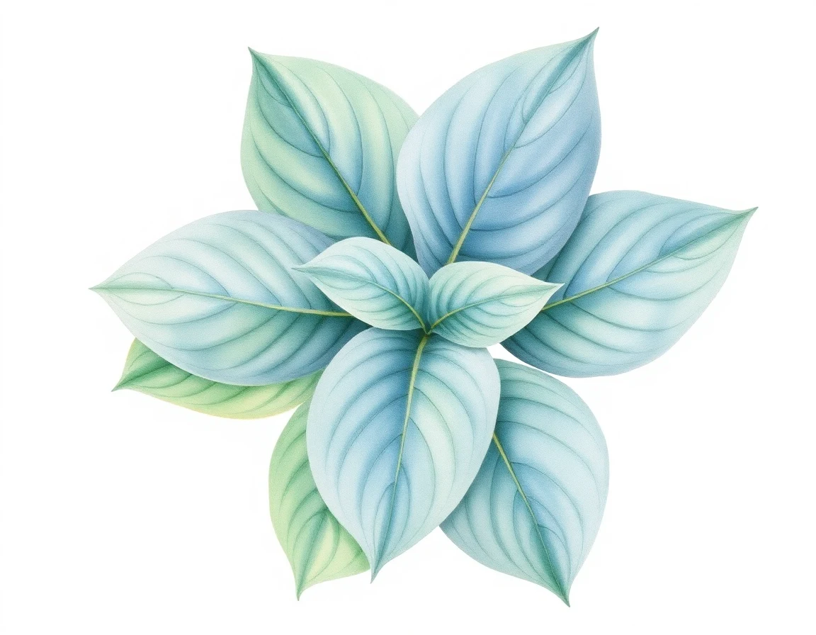 Watercolor illustration of Hosta 'Light My Fire'