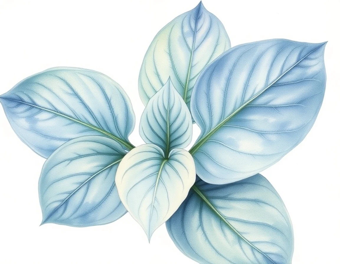 Watercolor illustration of Hosta 'Like Butta'
