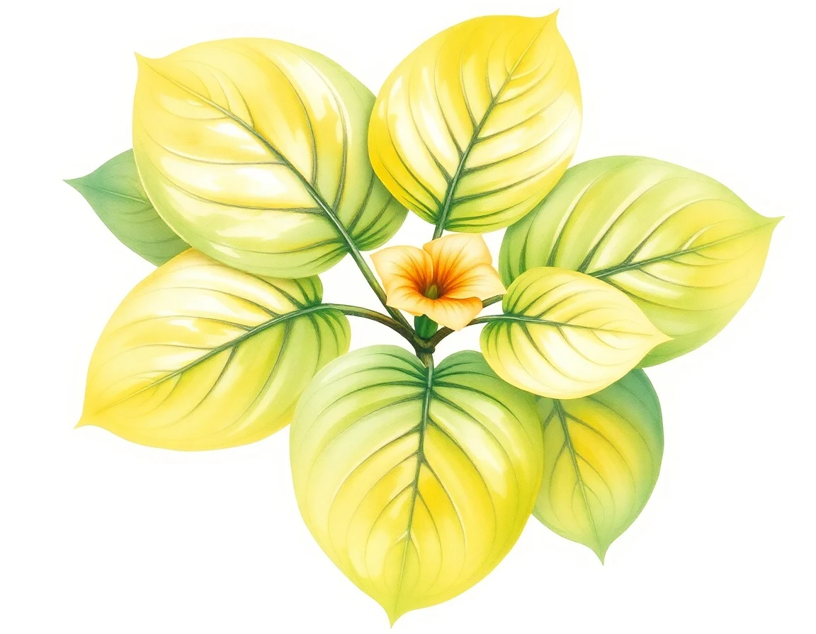 Watercolor illustration of Hosta 'Li’l Abner'