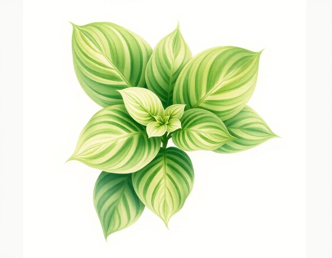 Watercolor illustration of Hosta 'Lilac Love'