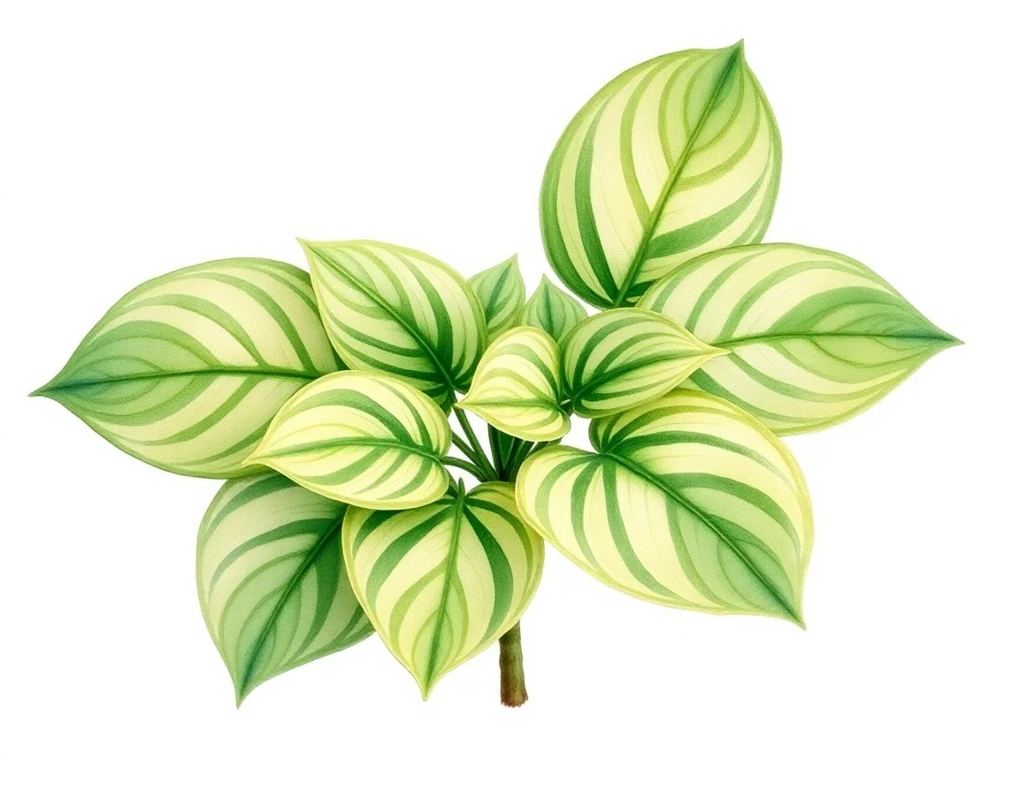 Watercolor illustration of Hosta 'Lily Pad'