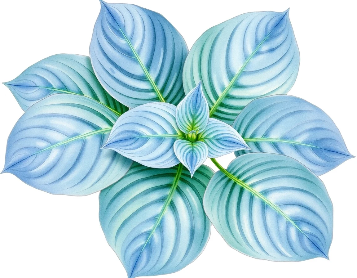Watercolor illustration of Hosta 'Lime Custard'