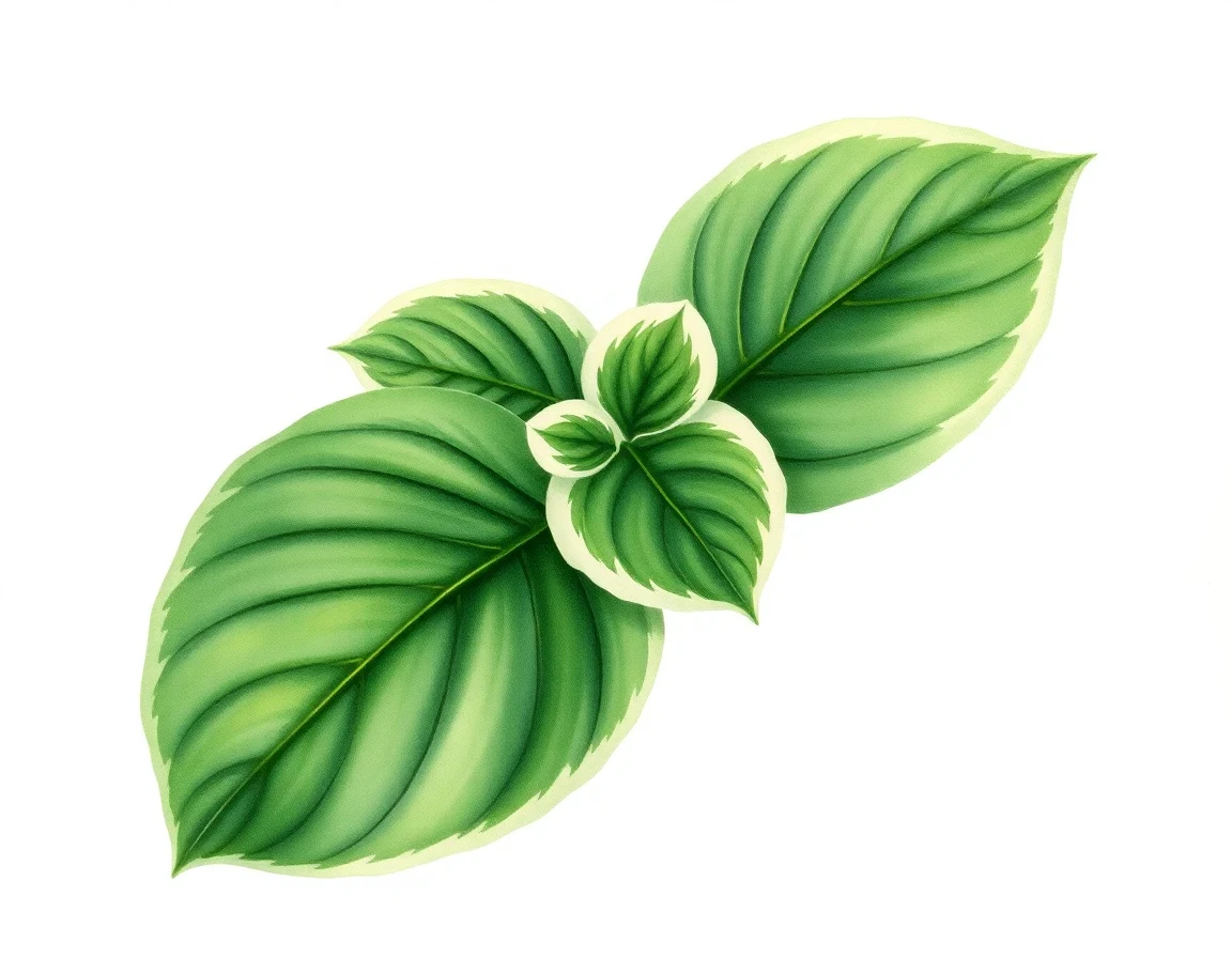 Watercolor illustration of Hosta 'Lime Fizz'