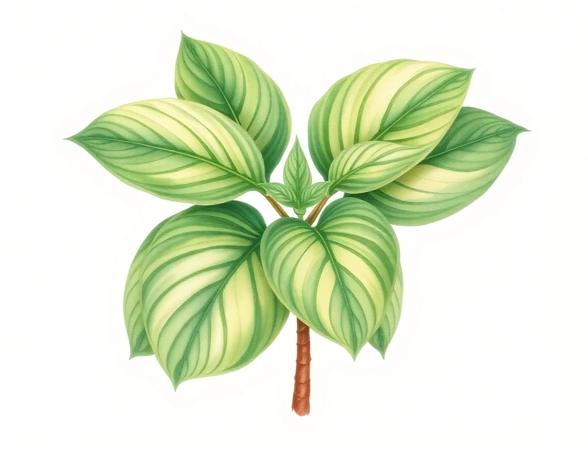 Watercolor illustration of Hosta 'Lime Leader'