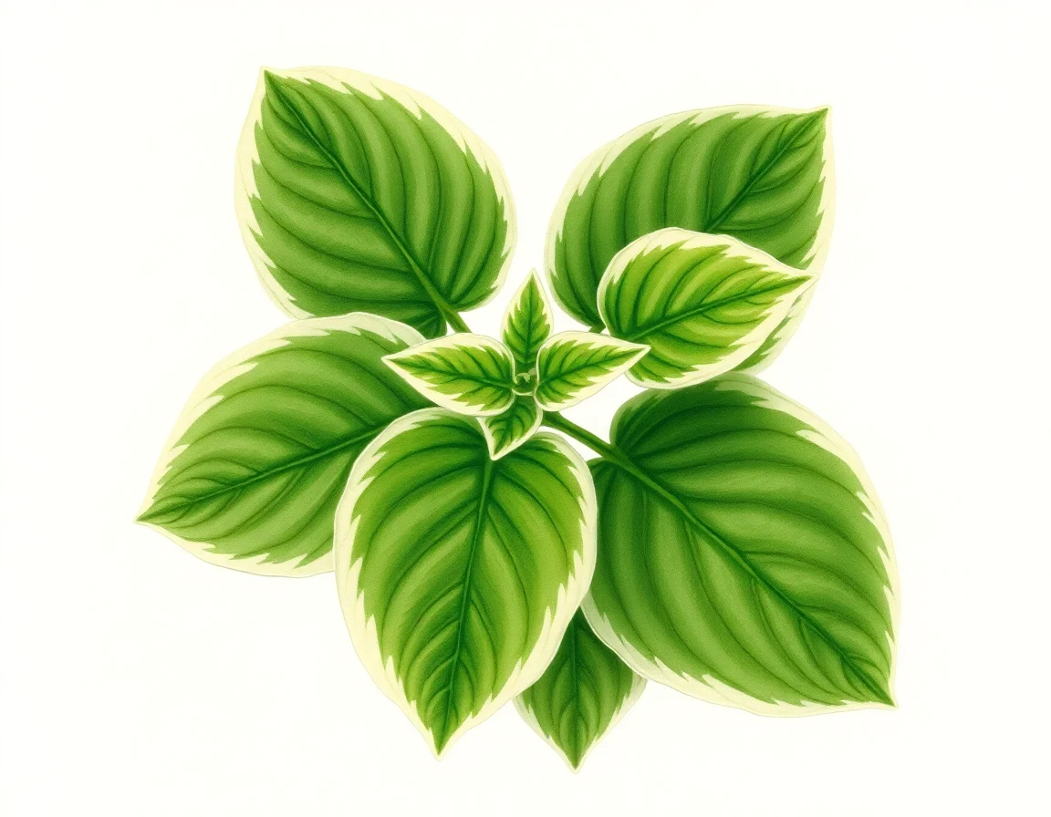 Watercolor illustration of Hosta 'Lime Meringue'