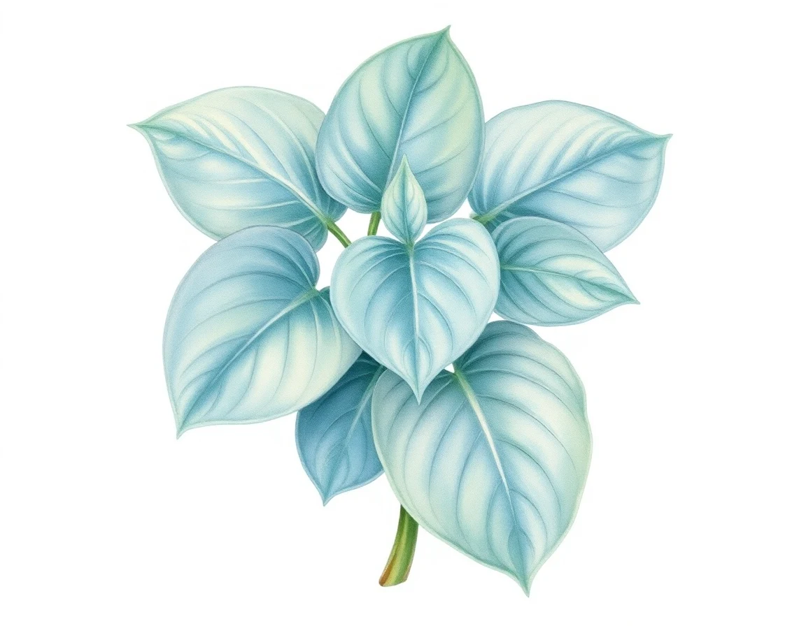 Watercolor illustration of Hosta 'Lime Ripple'