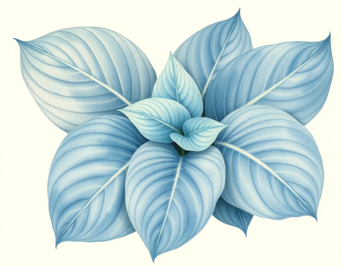 Watercolor illustration of Hosta 'Lime Smoothie'