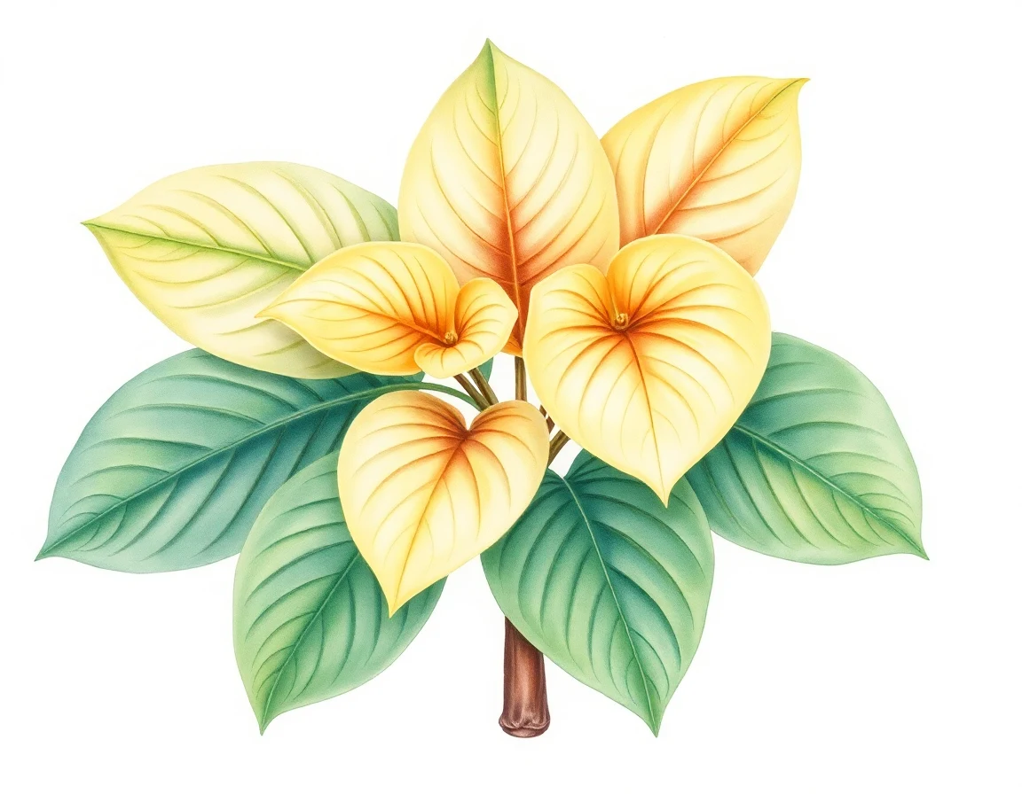 Watercolor illustration of Hosta 'Lime Wrinkles'