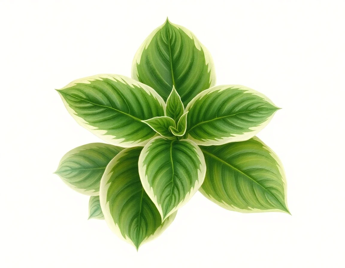 Watercolor illustration of Hosta 'Limelight'