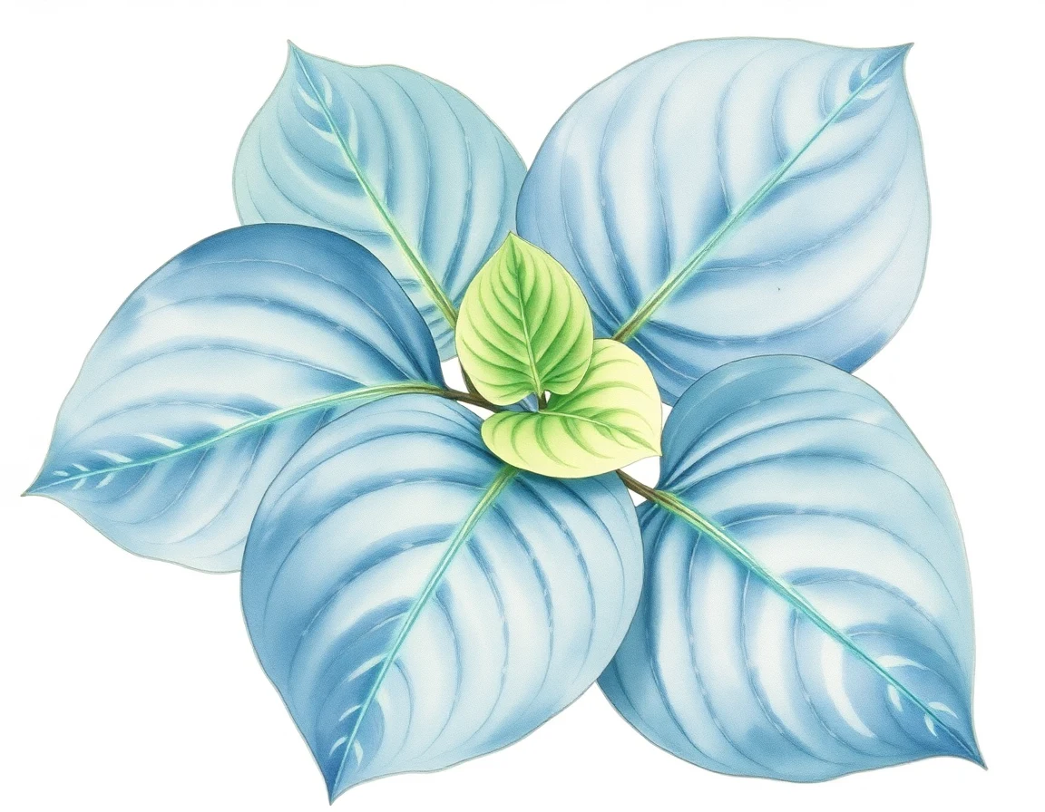 Watercolor illustration of Hosta 'Limestone Lover'