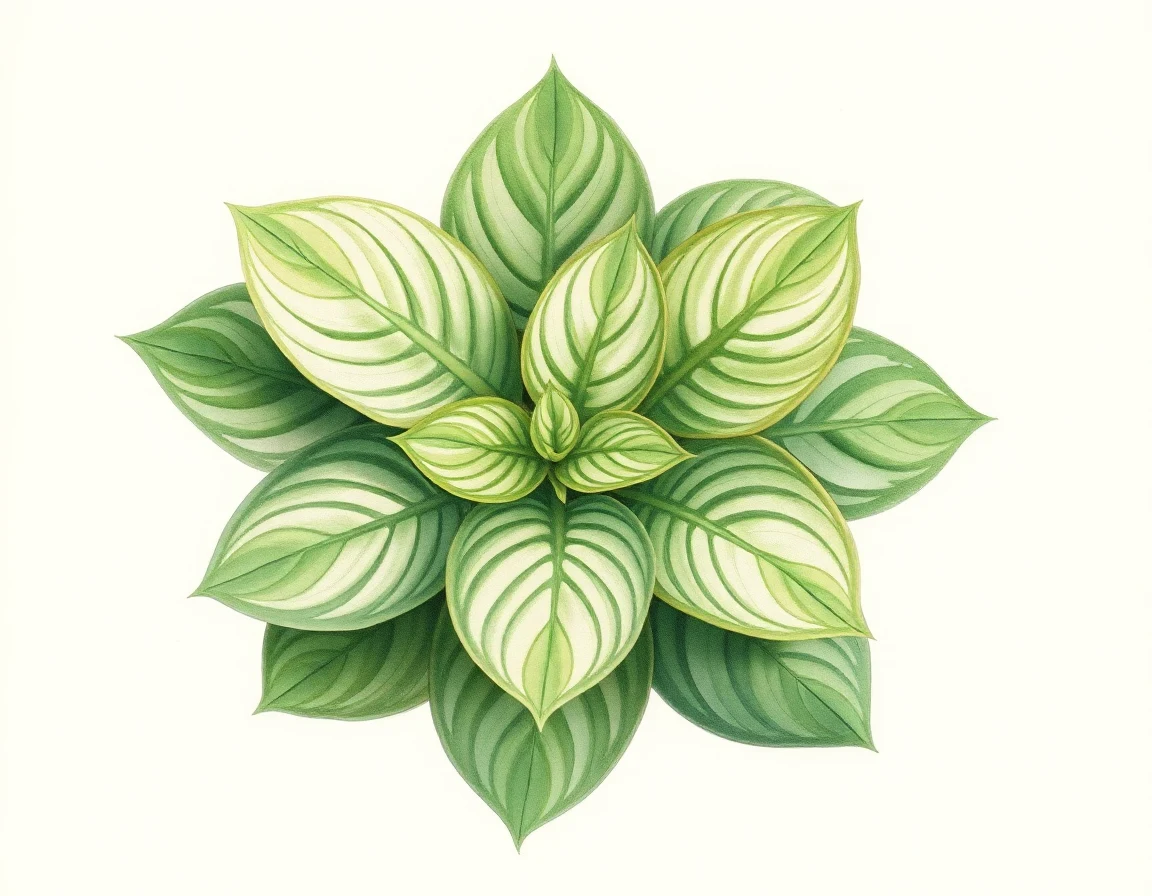 Watercolor illustration of Hosta 'Limetini'