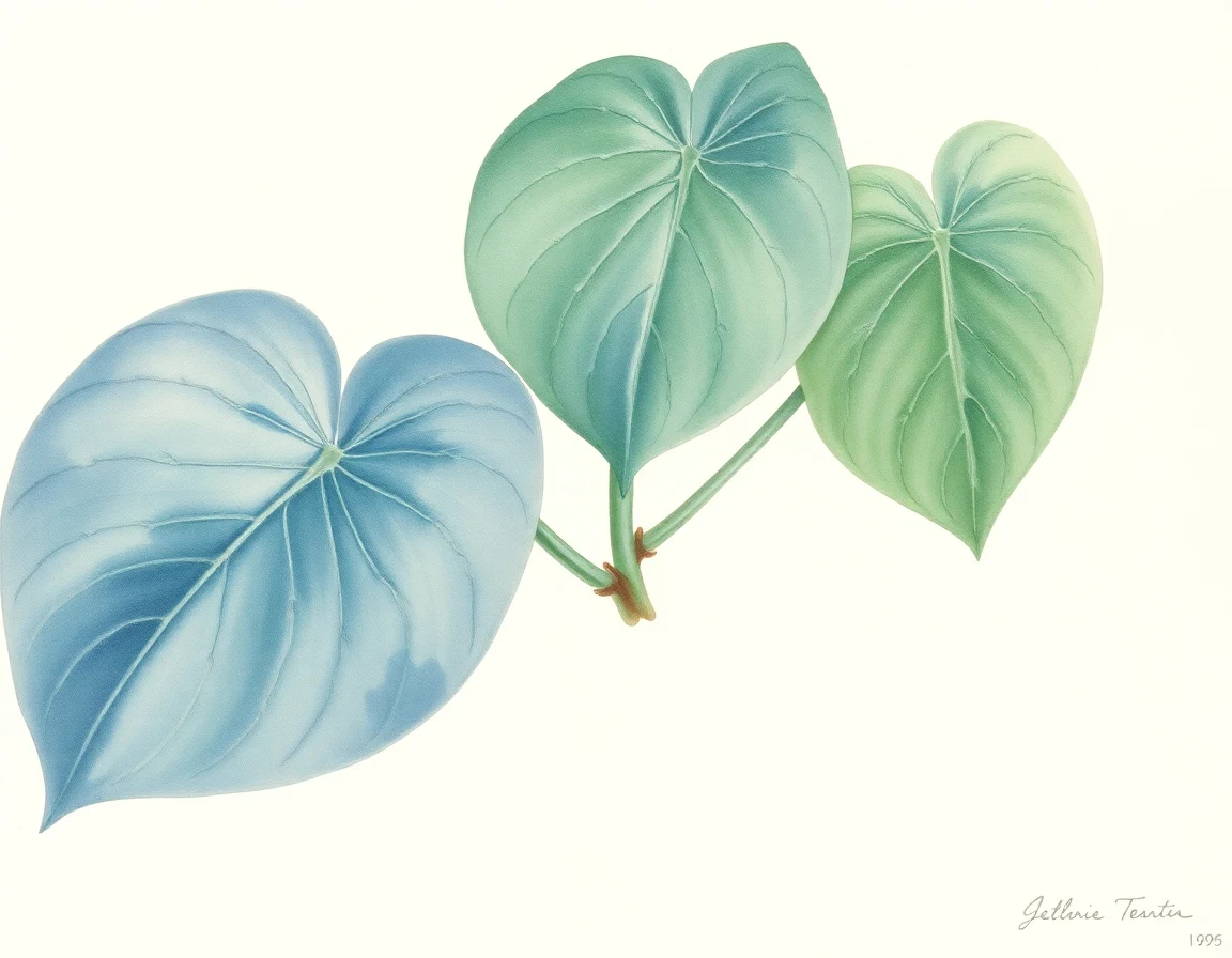 Watercolor illustration of Hosta 'Limey Lisa'