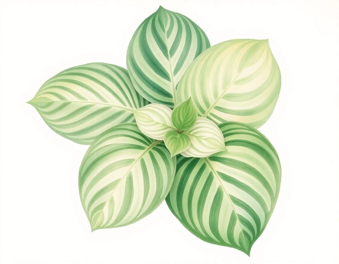 Watercolor illustration of Hosta 'Limited Edition'