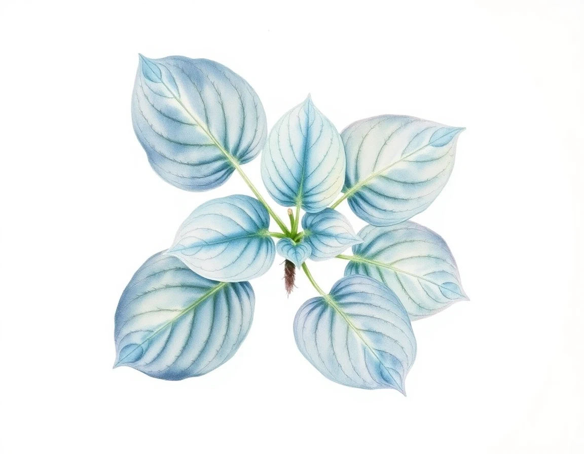 Watercolor illustration of Hosta 'Lipstick Blonde'