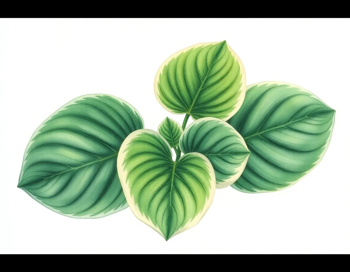 Watercolor illustration of Hosta 'Little Ann'