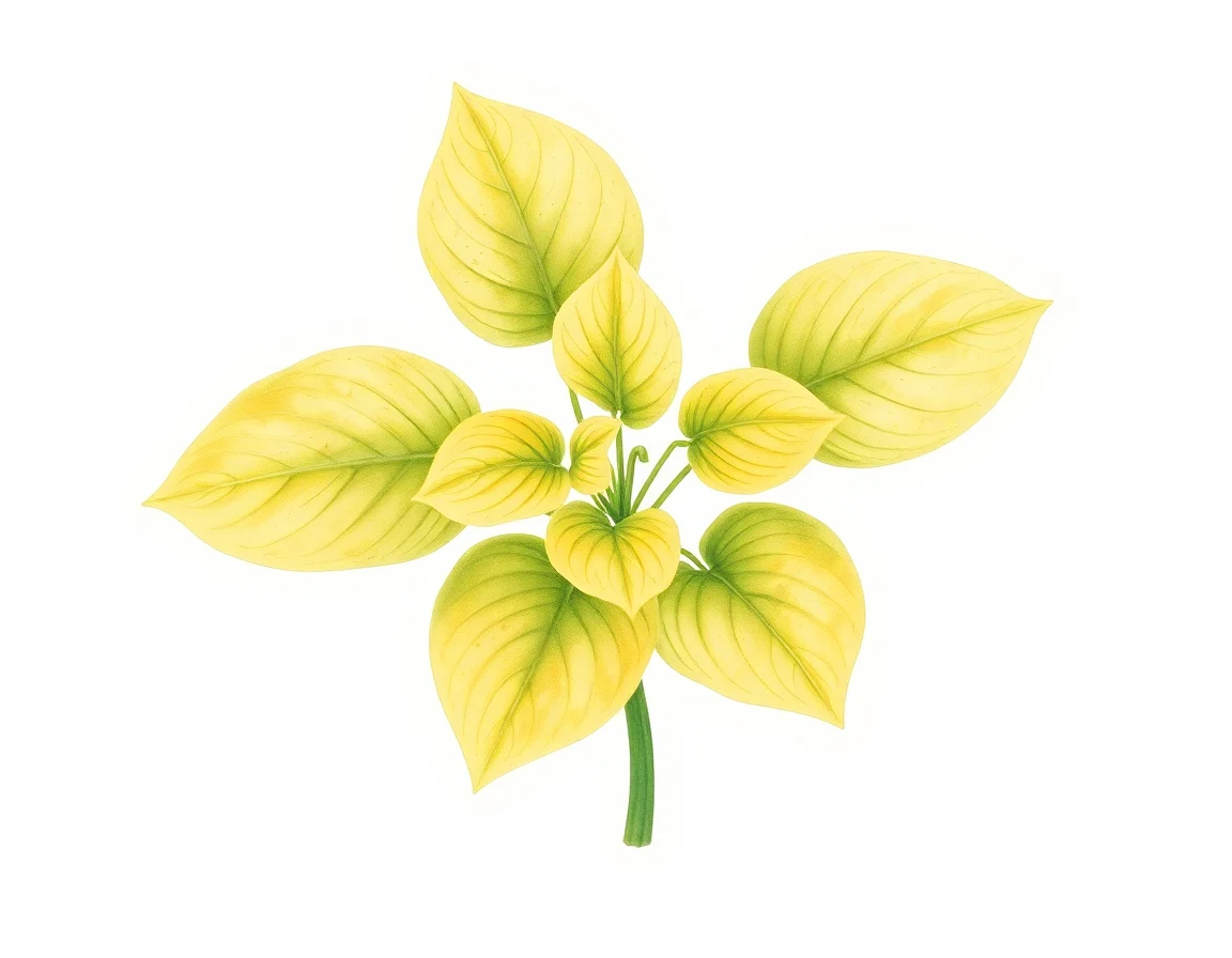 Watercolor illustration of Hosta 'Little Aurora'