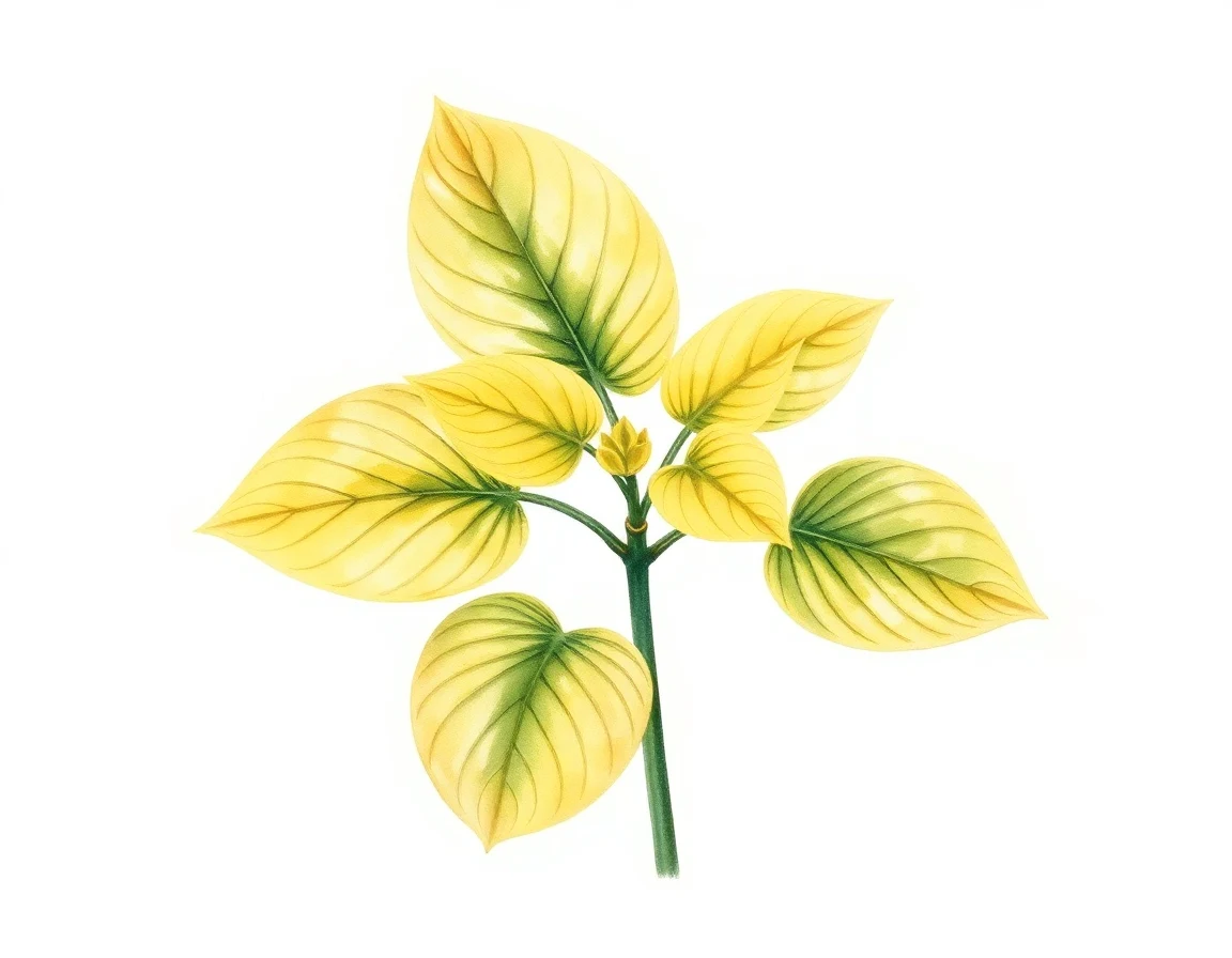 Watercolor illustration of Hosta 'Little Black Scape'