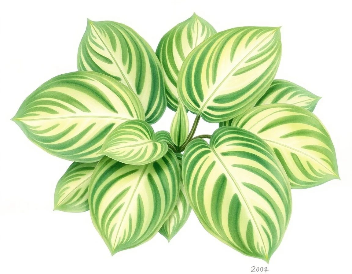 Watercolor illustration of Hosta 'Little Blue'