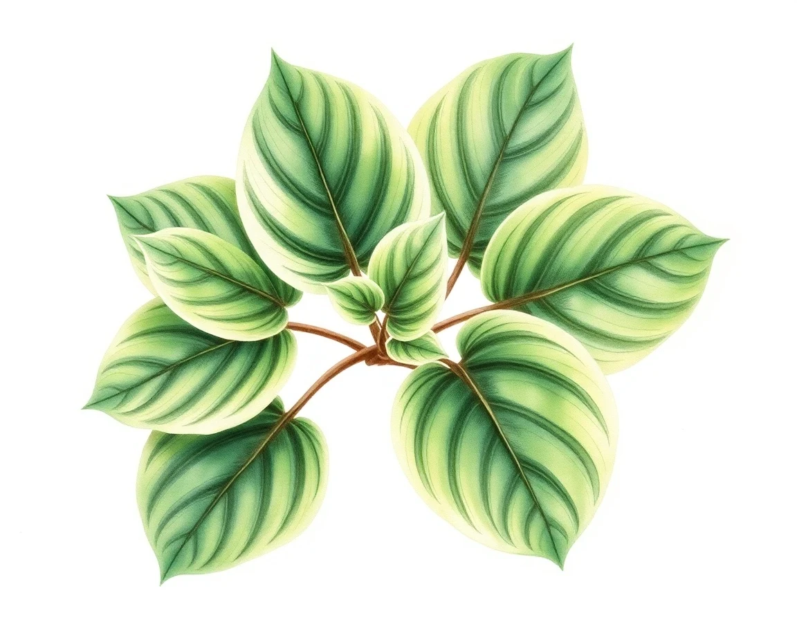 Watercolor illustration of Hosta 'Little Bo Peep'
