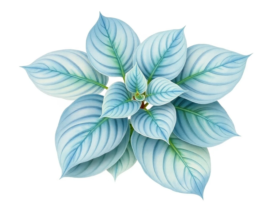 Watercolor illustration of Hosta 'Little Boy Blue'
