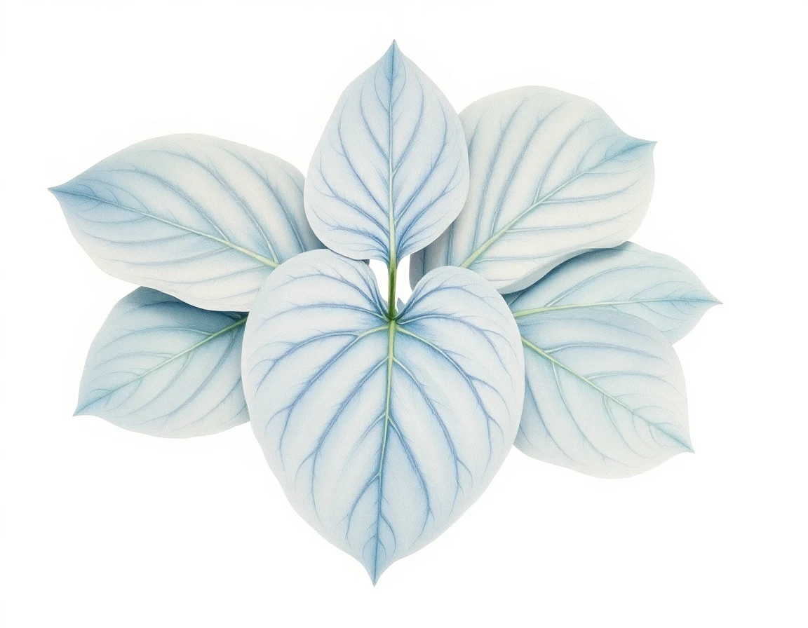 Watercolor illustration of Hosta 'Little Boy'