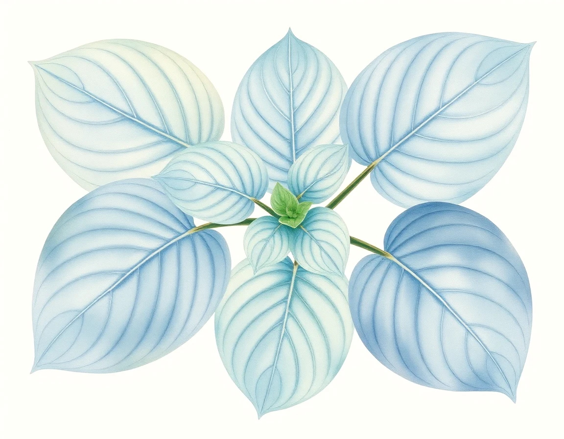 Watercolor illustration of Hosta 'Little Brother'