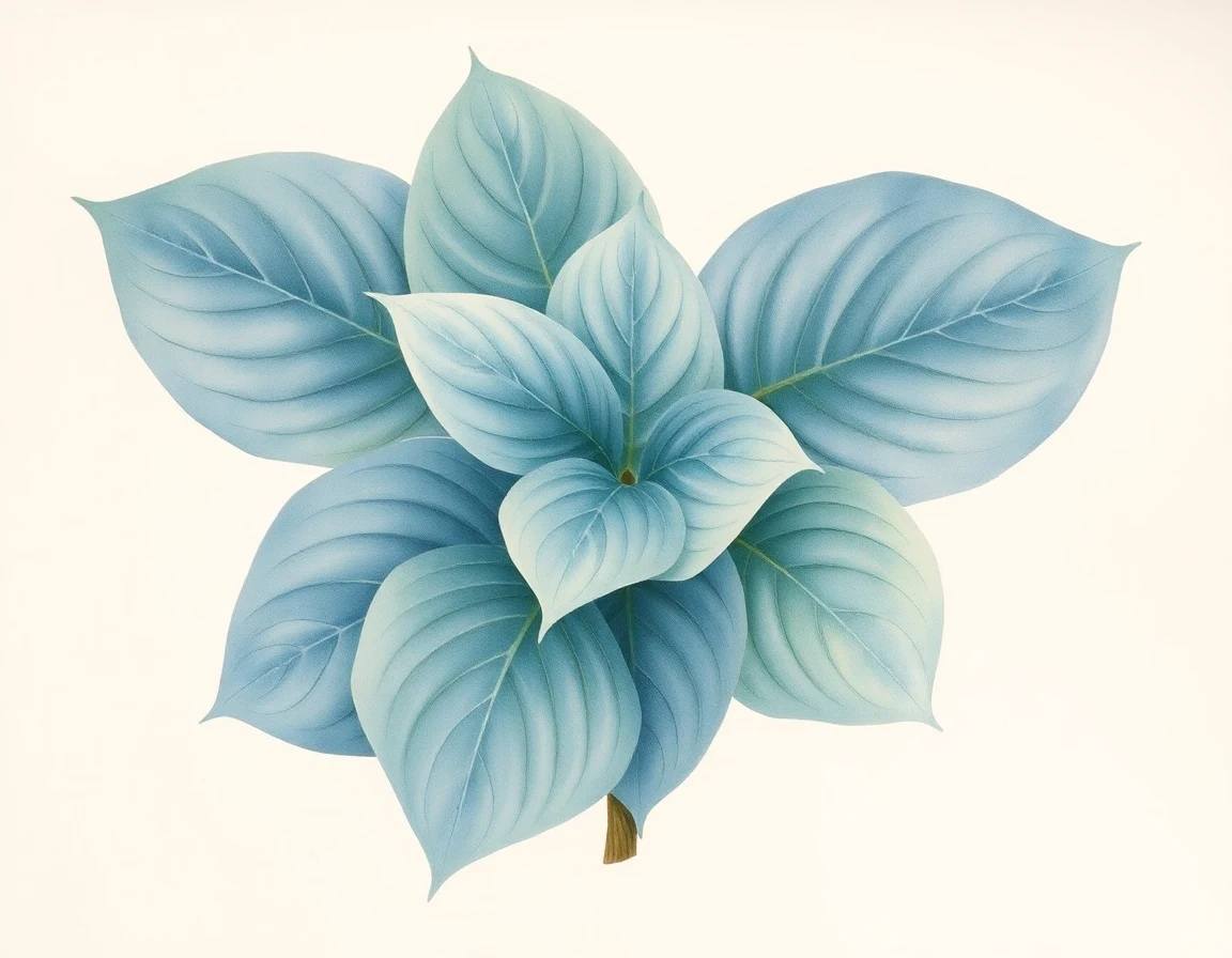 Watercolor illustration of Hosta 'Little Cyn'