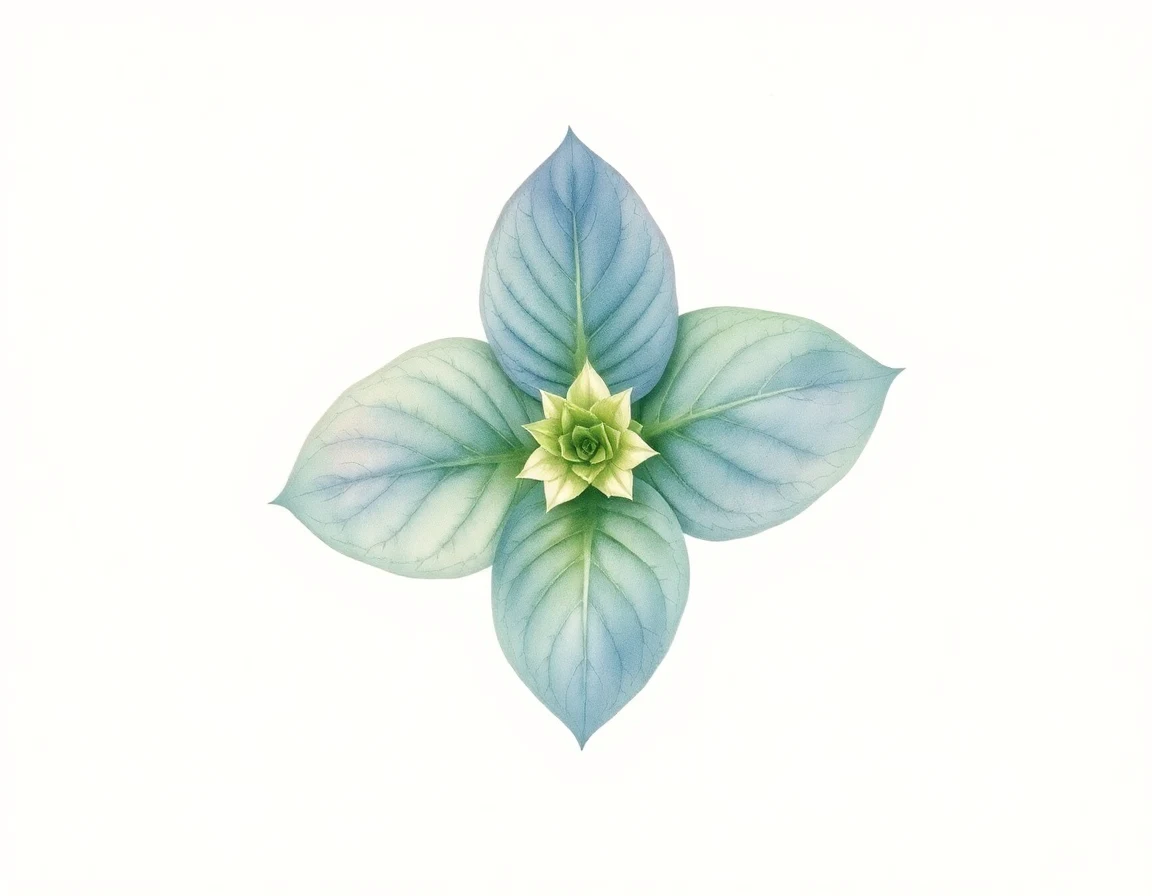 Watercolor illustration of Hosta 'Little Dancer'