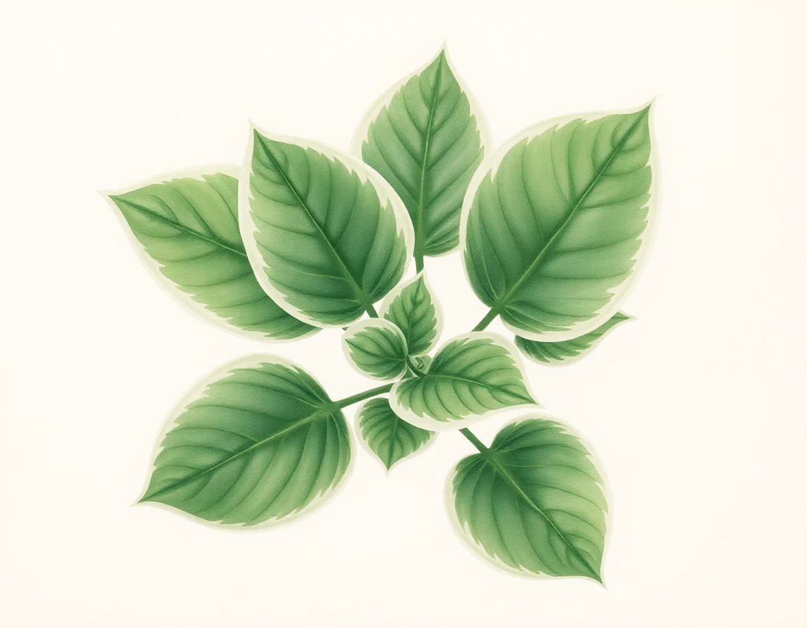 Watercolor illustration of Hosta 'Little Darling'