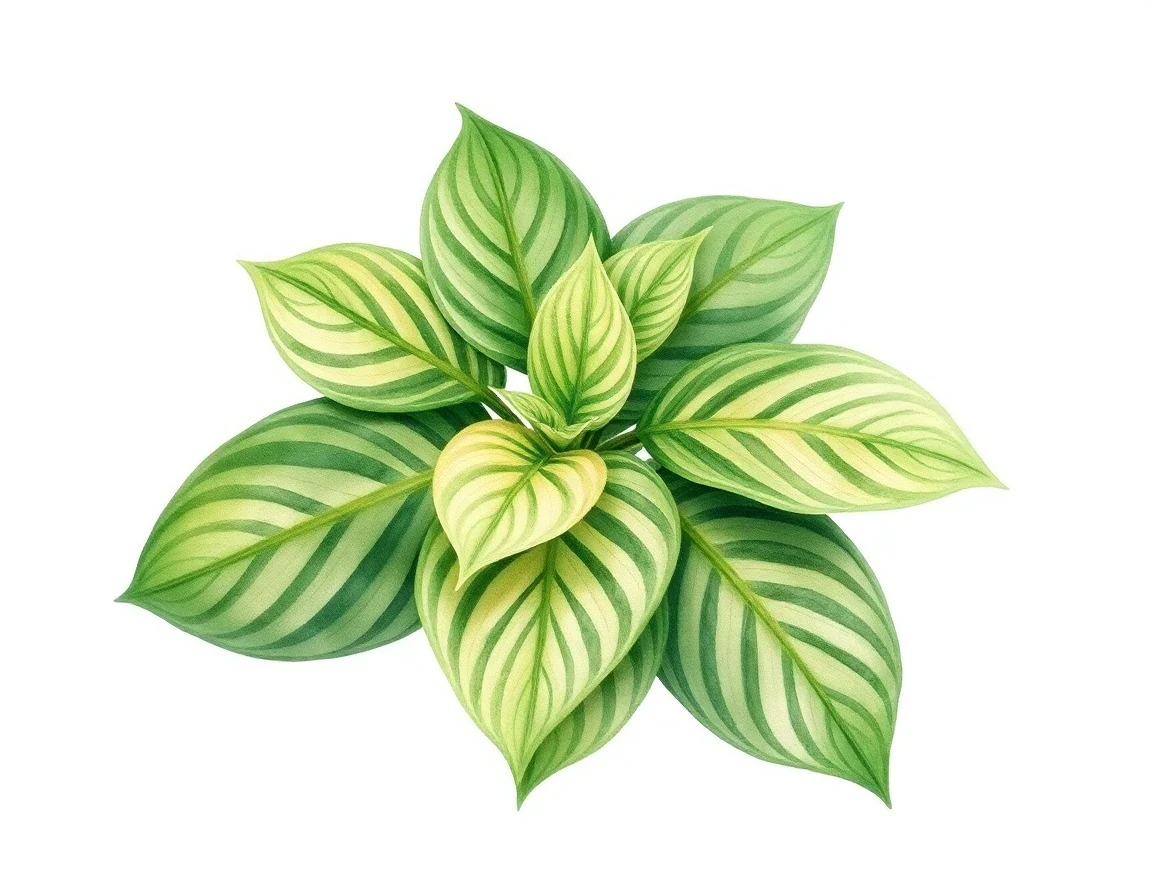 Watercolor illustration of Hosta 'Little Dart'