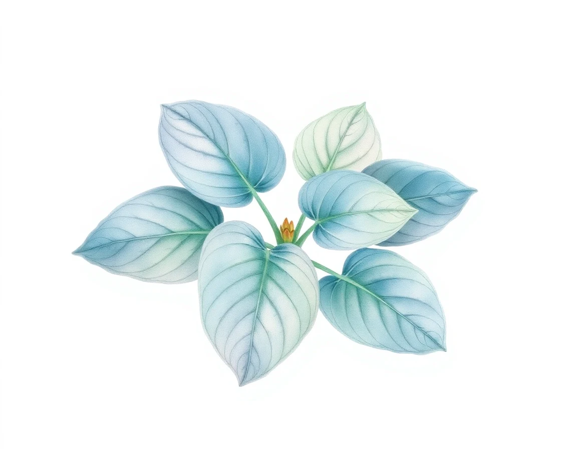 Watercolor illustration of Hosta 'Little Doll'