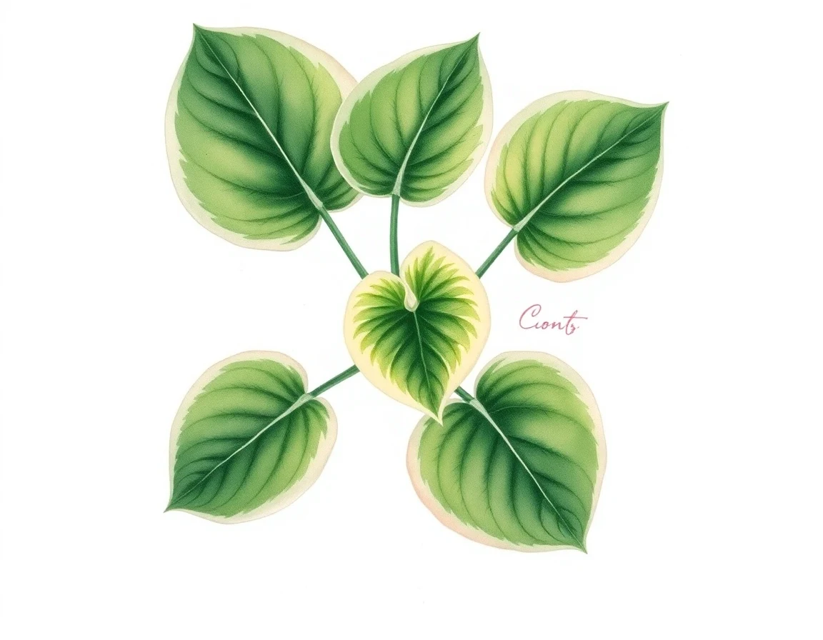 Watercolor illustration of Hosta 'Little Jill'