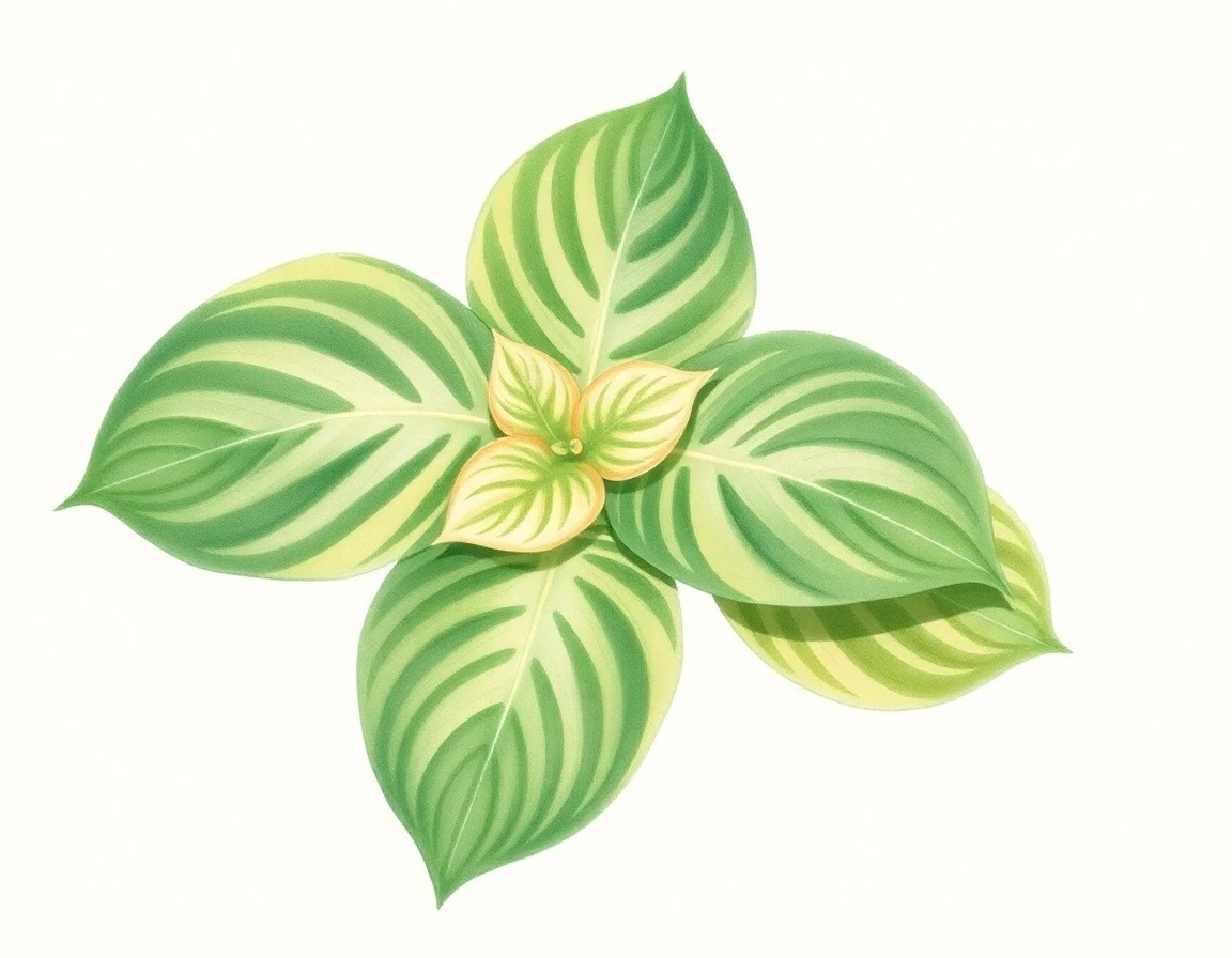 Watercolor illustration of Hosta 'Little Jim'